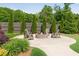 Landscaped backyard features a fire pit and Adirondack chairs perfect for outdoor entertaining at 355 Niles Ct # 2, Marietta, GA 30060