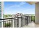 Enjoy the city view from this condo balcony with black iron railings, perfect for relaxing outdoors at 222 12Th Ne St # 1508, Atlanta, GA 30309
