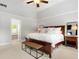 Bright main bedroom with ensuite bathroom entrance and neutral tones at 1446 Wilford Ne Dr, Atlanta, GA 30319