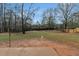 This is a view of the backyard with a wooden fence and mature trees at 10 Mcgiboney Pl, Covington, GA 30016