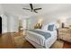 Bedroom featuring hardwood floors and a ceiling fan at 3772 Evans Rd, Atlanta, GA 30340