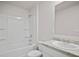 Bathroom with a bathtub and shower combination, vanity, and a neutral color scheme at 8228 Coldstream Dr, Fairburn, GA 30213