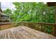 Inviting wooden deck offering scenic views of the surrounding lush greenery and natural landscape at 1523 Fallen Leaf Dr, Marietta, GA 30064