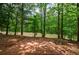Backyard with a brick paver patio and a surrounding of mature trees, providing a private outdoor space at 1523 Fallen Leaf Dr, Marietta, GA 30064
