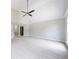 Expansive bedroom features vaulted ceilings, neutral carpet, and ceiling fan for added comfort at 1523 Fallen Leaf Dr, Marietta, GA 30064