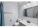 Updated bathroom featuring a modern vanity, framed mirror, and white subway tile in the shower at 3407 Spring Harbour Dr # 2, Doraville, GA 30340