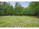 Spacious backyard with green lawn and mature trees, providing a serene and private outdoor retreat at 4500 Candacraig, Alpharetta, GA 30022