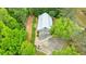 Aerial shot of a large garage with ample parking space, complemented by lush greenery at 4500 Candacraig, Alpharetta, GA 30022