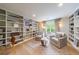 Cozy living room features custom built-in bookshelves and ample natural light at 4500 Candacraig, Alpharetta, GA 30022