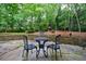 Backyard pond with comfortable seating area for entertaining at 4500 Candacraig, Alpharetta, GA 30022