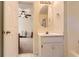 Half bathroom with single sink and view of bedroom at 595 Mcgarity Dr, Mcdonough, GA 30252