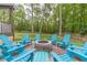 Picturesque backyard with stone fire pit and Adirondack chairs creating a cozy outdoor gathering space for Gathering and friends at 4100 Springlake Cir, Buford, GA 30519