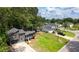 Aerial view showcases the property with lush trees, green lawns and surrounding neighborhood at 805 Wayside Dr, Lawrenceville, GA 30046