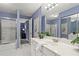 Bathroom featuring a large vanity, tile flooring and large mirror at 28305 Plantation Ne Dr, Atlanta, GA 30324