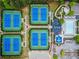 Overhead view of community tennis courts, pool, cabana and clubhouse at 31 Brownson Ct, Acworth, GA 30101