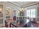 Elegant dining room with wainscoting, stylish chandelier, and natural light at 5118 Greythorne Ln, Marietta, GA 30068