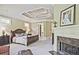 Spacious main bedroom with large windows, decorative ceilings, fireplace, and ensuite bathroom at 5118 Greythorne Ln, Marietta, GA 30068