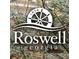 Sign featuring the name Roswell and the year 1854 with flowering trees at 5118 Greythorne Ln, Marietta, GA 30068
