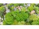 Aerial view of a property with mature trees and greenery, offering privacy and a serene setting at 185 Elizabeth St, Atlanta, GA 30307