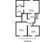 A floor plan displaying four bedrooms, two hallways, an ensuite, bathroom, and closet on the 1st floor at 285 Enterprise Path, Hiram, GA 30141