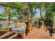 Lakeside deck with grill and bar top perfect for cooking and entertaining at 455 Mayo Rd, Covington, GA 30014