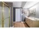 Basement bathroom with shower, vanity, and neutral décor at 745 Devon Hill Ct, Roswell, GA 30075