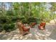 Outdoor patio area with wicker furniture, perfect for relaxation and enjoying the serene backyard at 1178 Roxboro Ne Cv, Atlanta, GA 30324