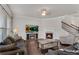 Inviting living room with a fireplace, hardwood floors, and a staircase, creating a cozy gathering space at 2251 Nancy Creek Dr, Atlanta, GA 30341