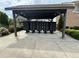 Cluster mailbox unit with individual secure mailboxes protected by a roof and landscaped with lush shrubs at 2251 Nancy Creek Dr, Atlanta, GA 30341