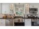 This chef's kitchen has granite countertops, a stainless sink, and a modern design at 1154 Pair Sw Rd, Marietta, GA 30060