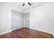 This bedroom has hardwood floors, a closet, and updated paint at 3901 Bonnie Se Ln, Atlanta, GA 30354