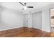 This bedroom features hardwood floors, a closet, and an attached bathroom at 3901 Bonnie Se Ln, Atlanta, GA 30354
