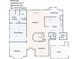 Main level floor plan featuring a kitchen, living room, dining room, and bedrooms at 400 Kyle Ct, Fayetteville, GA 30215
