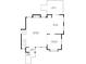 Floor plan showing the layout of the living room, kitchen, and dining room at 3880 Northpoint Dr, Marietta, GA 30062