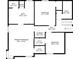 Floorplan featuring primary bedroom, two bedrooms, three bathrooms, laundry, walk-in closets and hall at 3880 Northpoint Dr, Marietta, GA 30062