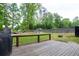 Backyard featuring a wood deck, trampoline and a garden at 5531 Hurstcliffe Nw Dr, Kennesaw, GA 30152