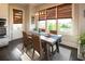Cozy dining area with natural light, a rustic table, and views of the outdoor space at 4280 Castlewood Rd, Cumming, GA 30040