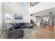 The spacious open floor plan connects the living room with the kitchen and dining area at 2436 Hidden Creek Road, Kennesaw, GA 30152