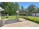 Backyard featuring a gazebo, outbuilding, and well-kept lawn at 3880 Dial Mill Ne Rd, Conyers, GA 30013