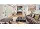 Cozy living room featuring a modern fireplace, TV, and comfortable furniture at 107 Owens Mill Place, Canton, GA 30115