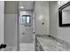 Bathroom featuring granite countertop, shower/tub, and tile floors at 2211 Rocky Mill Dr, Lawrenceville, GA 30044