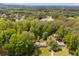 Aerial view of properties amidst lush greenery, showcasing a serene and nature-filled setting with clear blue skies at 385 Vineyard Nw Dr, Marietta, GA 30064