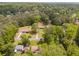 An aerial view of houses nestled in a lush, green, tree-filled area, offering a serene and private setting at 385 Vineyard Nw Dr, Marietta, GA 30064