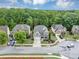 Scenic aerial view of a neighborhood with lush trees and well-maintained homes at 2376 Roberts View Trail, Buford, GA 30519