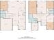 Two story floor plan showing the layout with bedrooms, bathrooms, living spaces and garage at 2376 Roberts View Trail, Buford, GA 30519