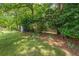 Lush backyard with mature trees and established landscaping, creating a tranquil and private outdoor space at 1732 Samaria Trl, Tucker, GA 30084