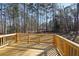 Newly built wooden deck overlooking a wooded area in the backyard for peaceful relaxation at 3279 Greenhill Dr, Villa Rica, GA 30180