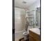 Bathroom featuring a shower-tub combo with a patterned shower curtain at 5047 Chupp Way Cir, Lithonia, GA 30038