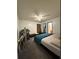 Bedroom with neutral walls, carpeted floors, and a ceiling fan and light fixture at 5047 Chupp Way Cir, Lithonia, GA 30038