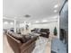 Basement with a ping pong table, living area with fireplace, and kitchenette at 1358 Peppergrass Nw Trl, Acworth, GA 30101